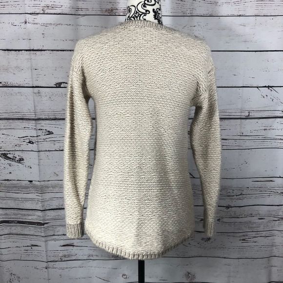 Ann Taylor Wool Blend Soft Knit Sweater Cream/Off-white/Beige S - Picture 3 of 8